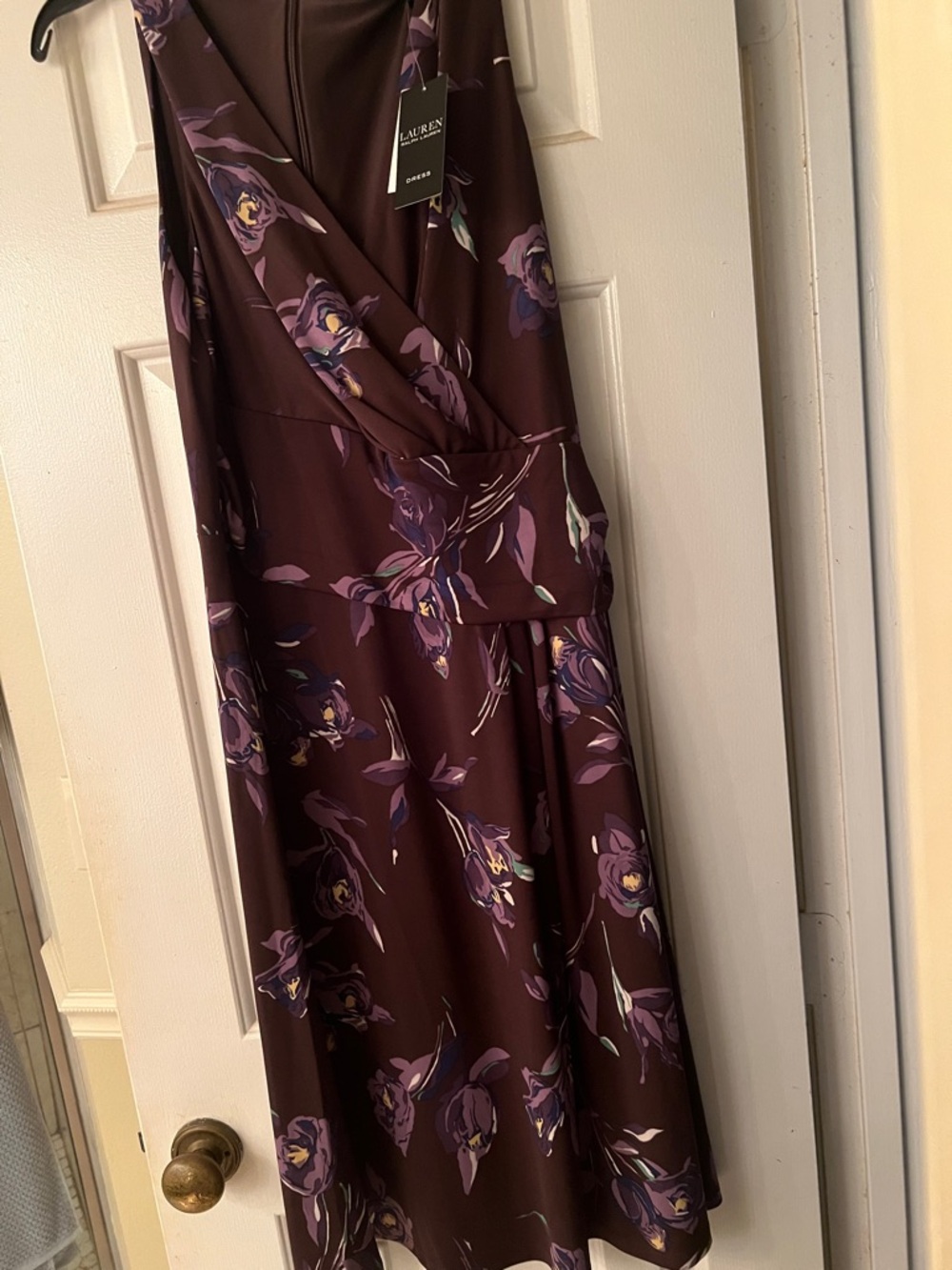 Lauren Ralph Lauren Deep Plum Floral Midi Dress